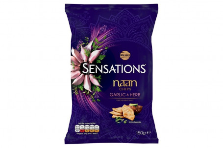 Sensations Knoflook Kruid Naan Chips 150G