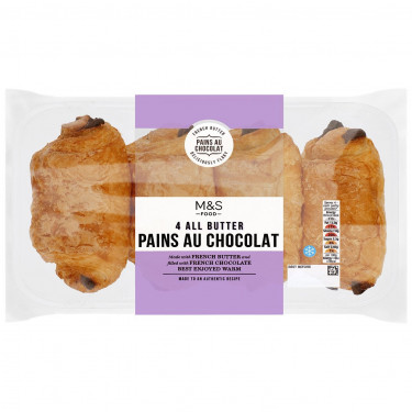 M S Food All Butter Pain Au Chocolate 4Pk