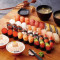 háo huá xiǎng yàn hán xiān yú wèi cēng tāng, shàn bèi chá wǎn zhēng jí máng guǒ bù dīng gè 2 fèn Deluxe Sushi Set