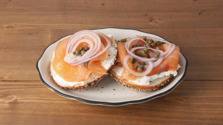 Classic Smoked Salmon Bagel Sandwich