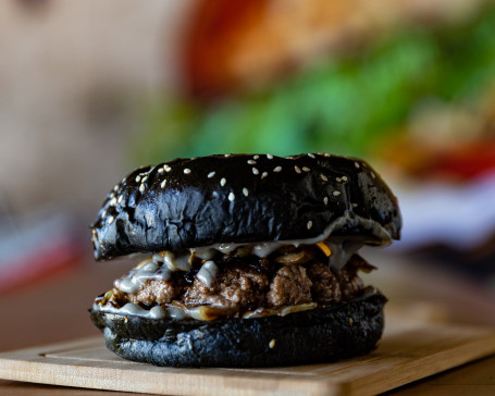 Charcoal Mushy Beef Burger