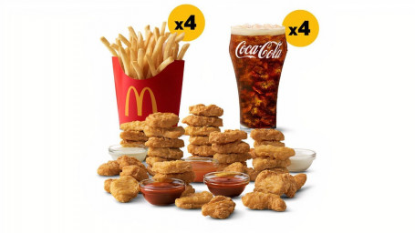 40 Nuggets 4 Med Fry Met 4 Drankjes Maaltijd