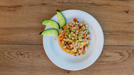 Tostada Ceviche De Camarón Shrimp Ceviche