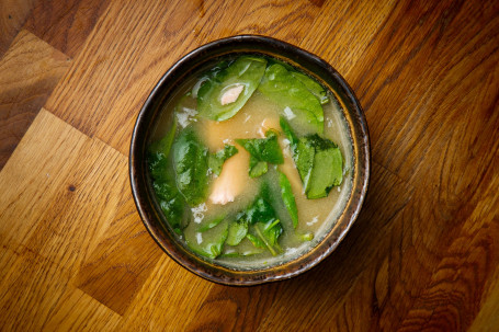 Miso Soup With Salmon And Spinach