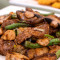 E3. Stir-Fry Ribeye Steak W/ Mushroom Shén Jūn Niú Liǔ Lì