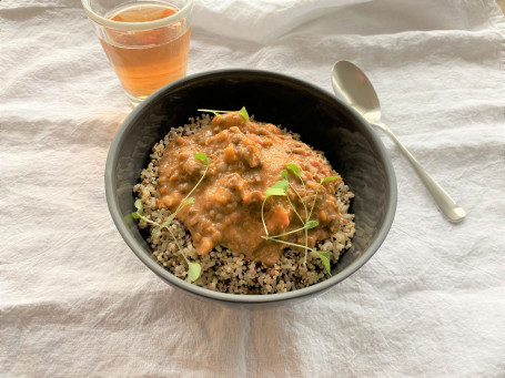 Organic Lamb Massaman Curry With Speckled Lentils Steamed Rice Grains