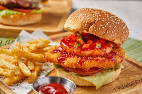 Sweet Sour Pork Burger Suān Tián Jí Liè Zhū Bā Hàn Bǎo