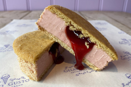 Strawberry Shortbread Gelato Sandwich