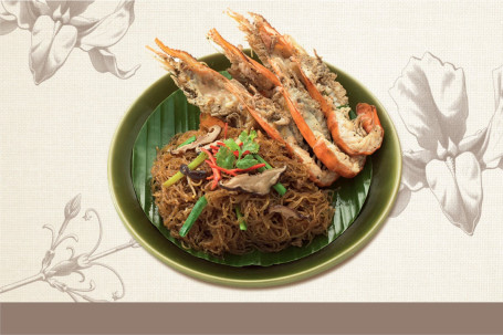 Stir-Fried Tiger Prawns With Glass Vermicelli Fěn Sī Chǎo Dà Xiā