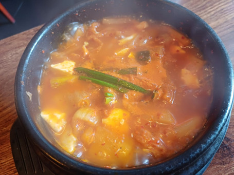 #L15 Kimchi Soup With Rice 3 Kind Of Side Dishes