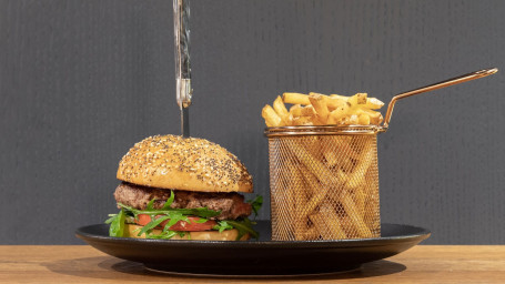 Lucky Cheese With French Fries And Salad