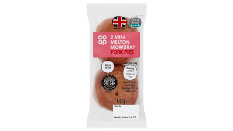 Co-Op 2 Mini Melton Mowbray Pork Pies 100G