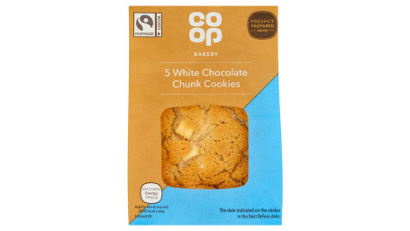 Co-Op Bakery Witte Chocoladekoekjes, 5 Stuks