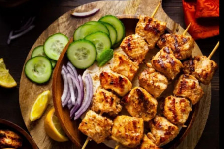 Chicken Shish Kebab Served With Rice