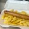 Jumbo Sausage, Chips And A Can Of Coke Zero