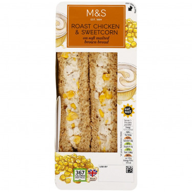 M S Food Eat Well Roast Chicken Sweetcorn Sandwich