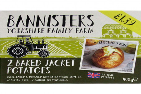 Bannisters Farm 2 Baked Jacket Potatoes 400G