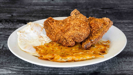 Fried Pork Chops (2) And Eggs