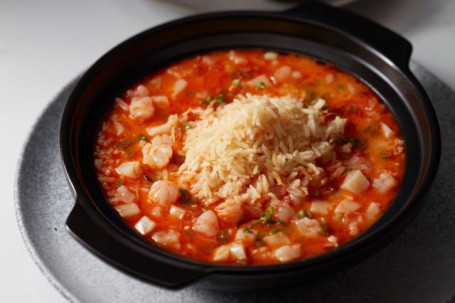 Lóng Xiā Tāng Cuì Mǐ Pào Fàn Lì Crispy Rice In Lobster Soup, Shrimp, Minced Pork Regular