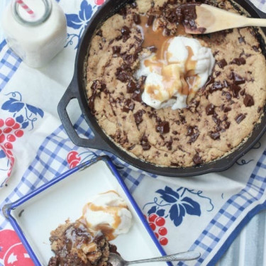 Koekje Met Gezouten Karamelskillet