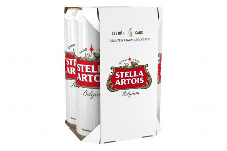 Stella Artois 4 Pack Pint Cans (568Ml)