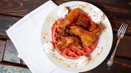 Red Velvet Waffle Chicken