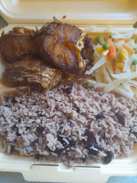 Hake Fish Rice And Peas With Stream Vegetables