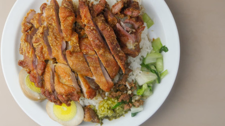 Rice With Fry Chicken Jī Pái Cài Fàn